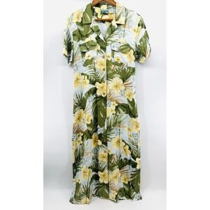 Bahama Beach Dress SZ 14 Womens Green Hawaiian Resort Wear Tropical HH42